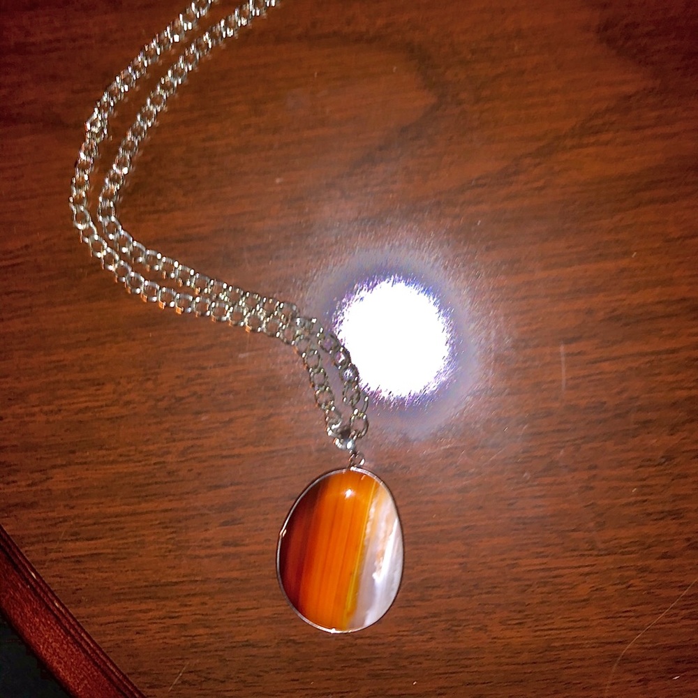 Homemade necklace with natural stone